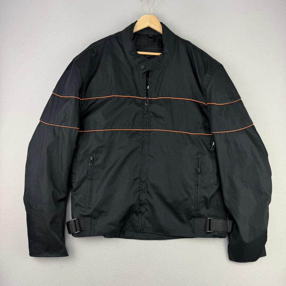 Buffalo Outdoors Road Wear Jacket Mens XXL Black Biker Motorcycle Waterproof Zip